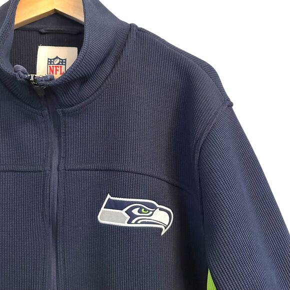 NFL Seahawks Knit Zip Jacket Size Large 3/4 Sleeve Womens - Picture 2 of 6